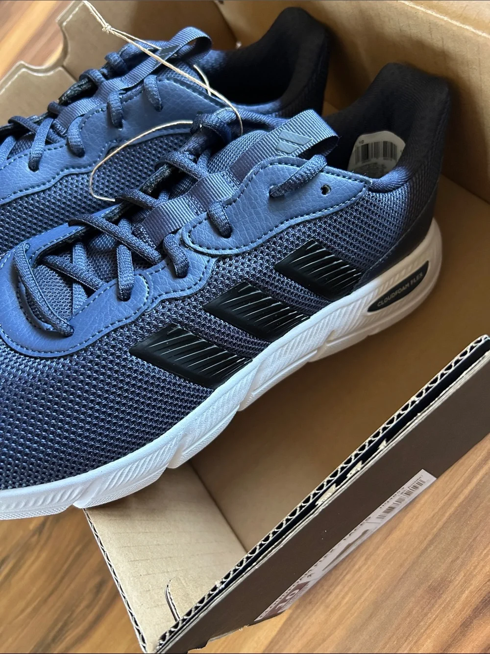 NEW Adidas Men's Navy And Black Cloudfoam Flex Sneakers
